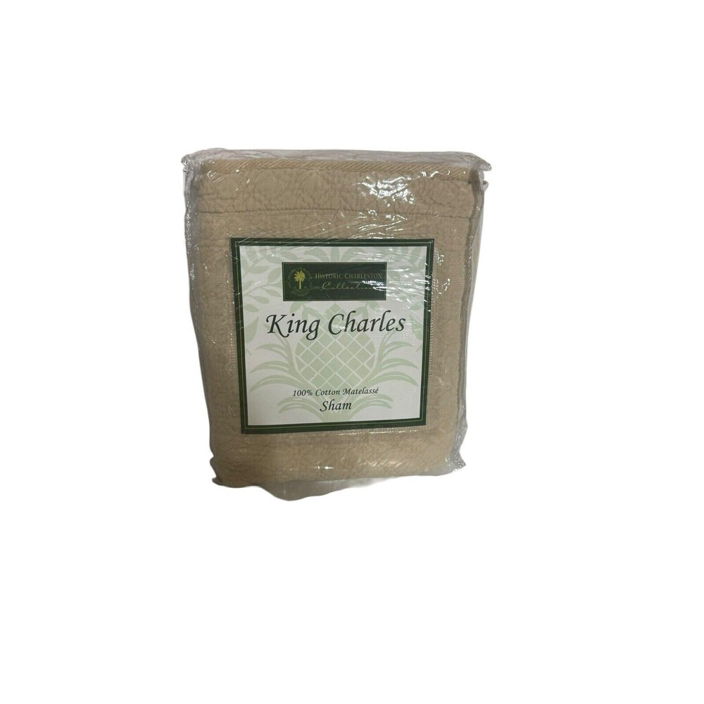 King Charles Matelasse Birch Beige Tan Euro Pillow Sham 26" x 26”  100% Cotton